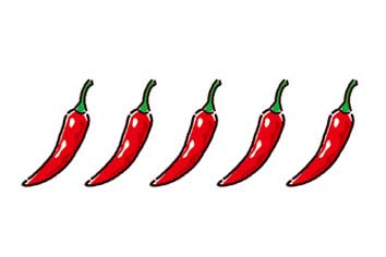 5 chili peppers